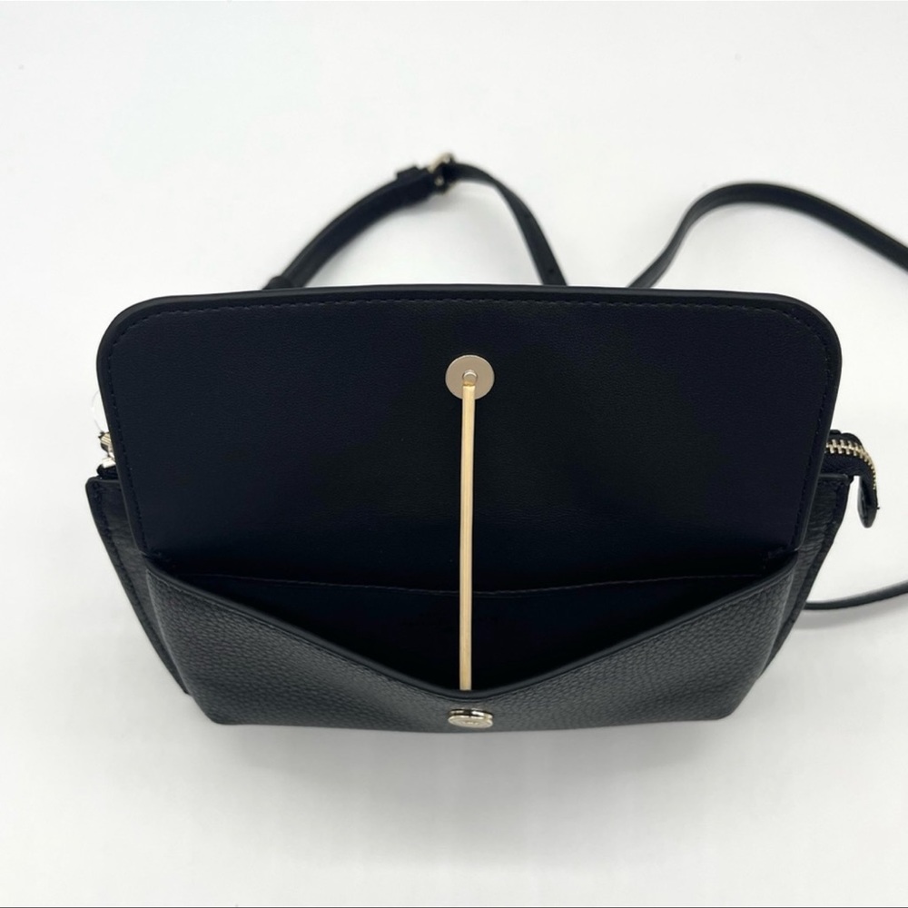 Kate Spade Leila Pebbled Leather Small Flap Crossbody Bag Black - Picture 6 of 10